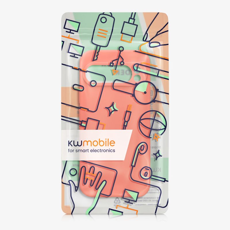 Laptop, Telefoane si Tablete - Telefoane mobile si accesorii - Accesorii Telefoane - Huse telefoane - Husa Kwmobile pentru Google Pixel 9 Pro, anti-alunecare, silicon, coral - Infinity.ro