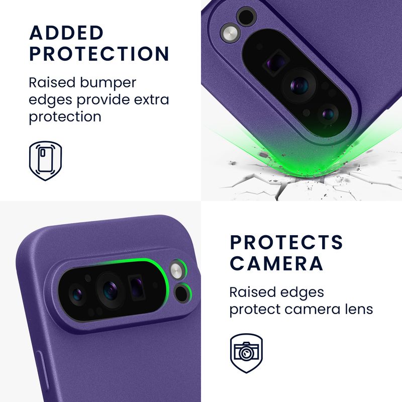 Laptop, Telefoane si Tablete - Telefoane mobile si accesorii - Accesorii Telefoane - Huse telefoane - Husa Kwmobile pentru Google Pixel 9 Pro, anti-alunecare, silicon, albastru-violet - Infinity.ro