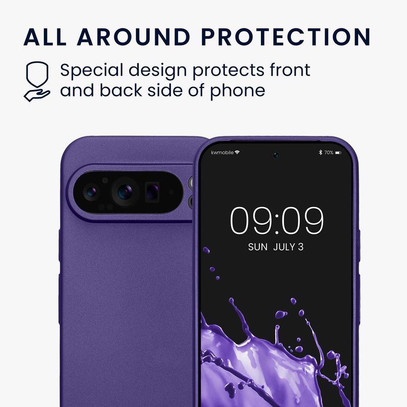 Laptop, Telefoane si Tablete - Telefoane mobile si accesorii - Accesorii Telefoane - Huse telefoane - Husa Kwmobile pentru Google Pixel 9 Pro, anti-alunecare, silicon, albastru-violet - Infinity.ro