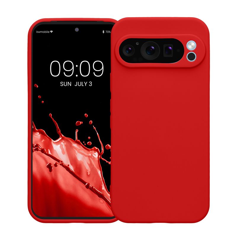 Laptop, Telefoane si Tablete - Telefoane mobile si accesorii - Accesorii Telefoane - Huse telefoane - Husa Kwmobile pentru Google Pixel 9 Pro, anti-alunecare, silicon, rosu clasic - Infinity.ro
