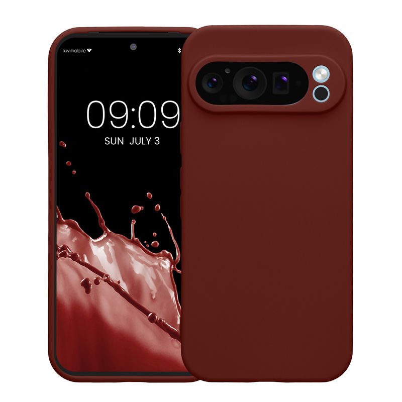 Laptop, Telefoane si Tablete - Telefoane mobile si accesorii - Accesorii Telefoane - Huse telefoane - Husa Kwmobile pentru Google Pixel 9 Pro, anti-alunecare, silicon, rosu aramiu - Infinity.ro