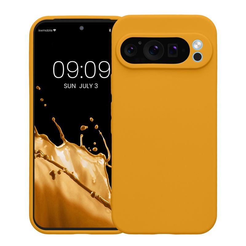 Laptop, Telefoane si Tablete - Telefoane mobile si accesorii - Accesorii Telefoane - Huse telefoane - Husa Kwmobile pentru Google Pixel 9 Pro, anti-alunecare, silicon, portocaliu - Infinity.ro