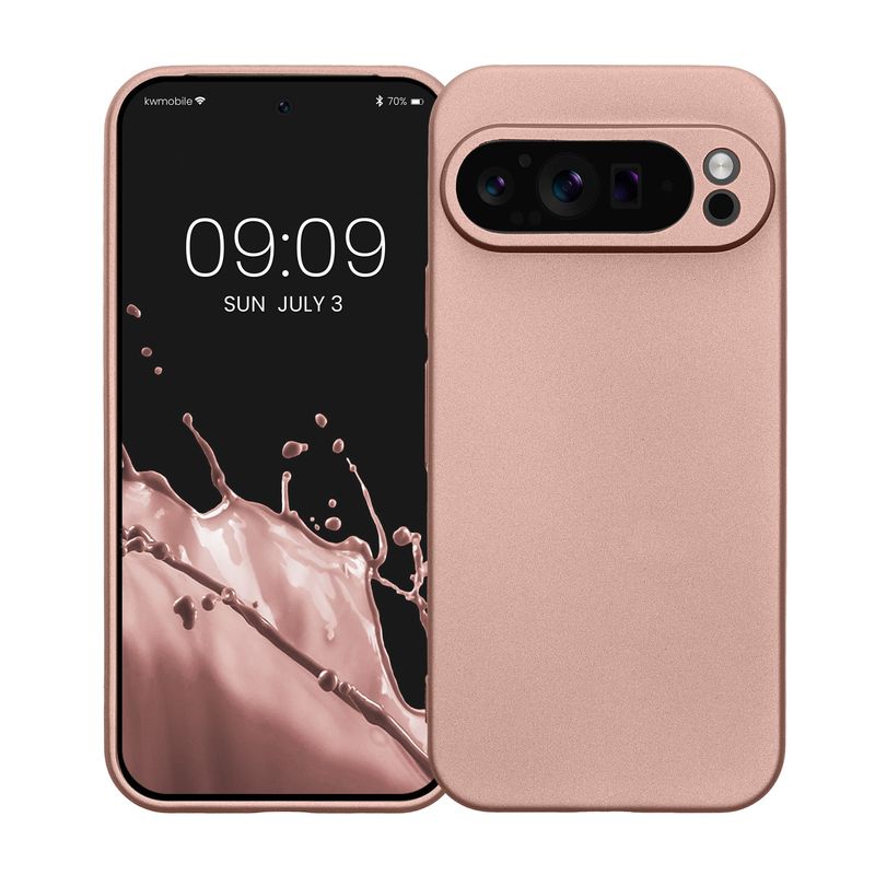 Laptop, Telefoane si Tablete - Telefoane mobile si accesorii - Accesorii Telefoane - Huse telefoane - Husa Kwmobile pentru Google Pixel 9 Pro, anti-alunecare, silicon, auriu - Infinity.ro