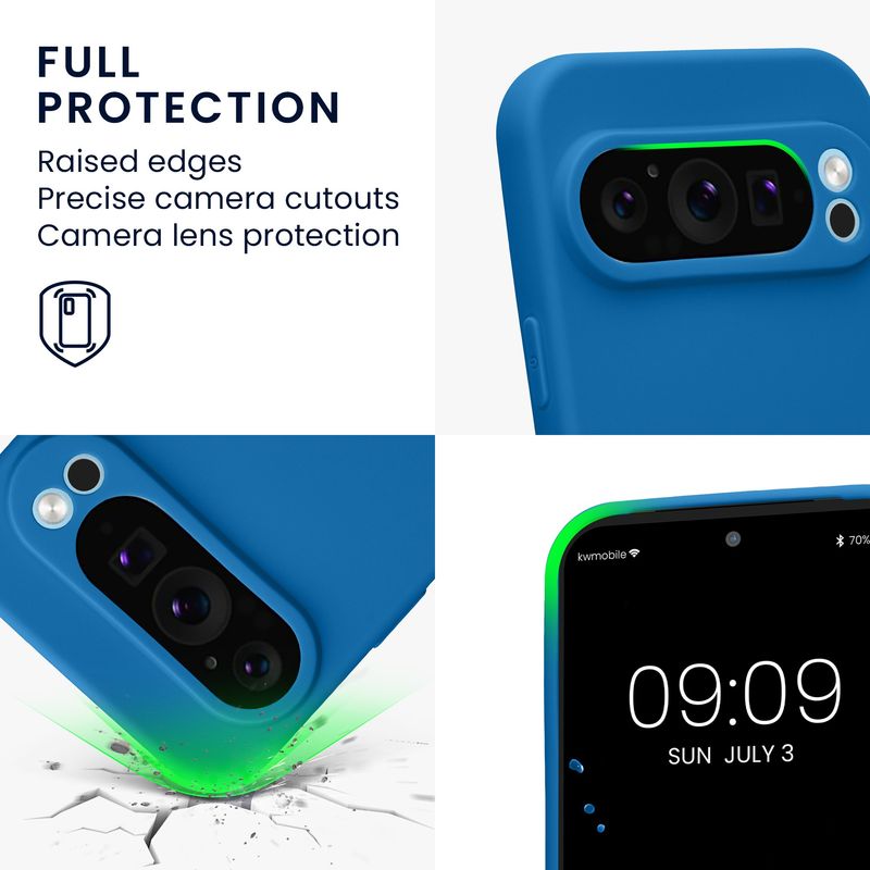 Laptop, Telefoane si Tablete - Telefoane mobile si accesorii - Accesorii Telefoane - Huse telefoane - Husa Kwmobile pentru Google Pixel 9 Pro, anti-alunecare, silicon, albastru recif - Infinity.ro