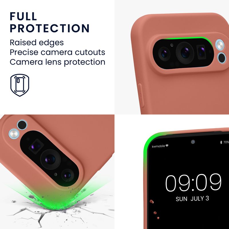 Laptop, Telefoane si Tablete - Telefoane mobile si accesorii - Accesorii Telefoane - Huse telefoane - Husa Kwmobile pentru Google Pixel 9 Pro, anti-alunecare, silicon, roz - Infinity.ro