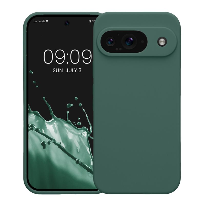 Laptop, Telefoane si Tablete - Telefoane mobile si accesorii - Accesorii Telefoane - Huse telefoane - Husa Kwmobile pentru Google Pixel 9, anti-alunecare, protectie la zgarieturi, silicon, verde - Infinity.ro