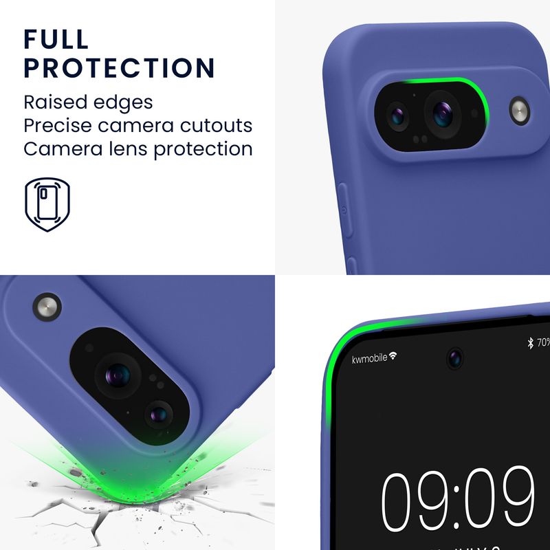 Laptop, Telefoane si Tablete - Telefoane mobile si accesorii - Accesorii Telefoane - Huse telefoane - Husa Kwmobile pentru Google Pixel 9, anti-alunecare, silicon, albastru-violet - Infinity.ro