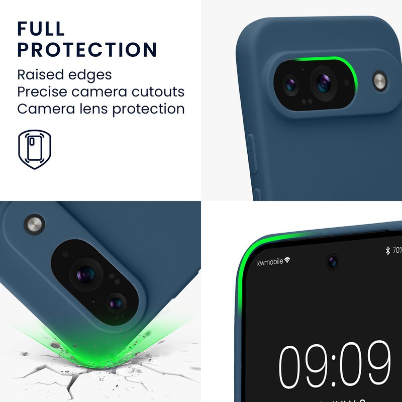 Laptop, Telefoane si Tablete - Telefoane mobile si accesorii - Accesorii Telefoane - Huse telefoane - Husa Kwmobile pentru Google Pixel 9, anti-alunecare, silicon, bleumarin - Infinity.ro