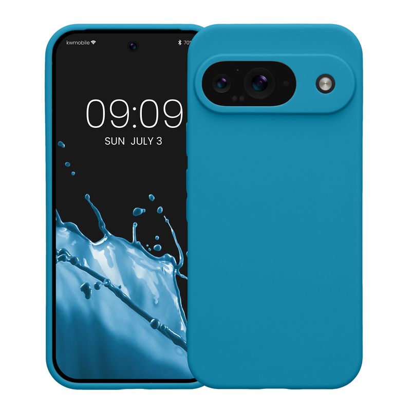 Laptop, Telefoane si Tablete - Telefoane mobile si accesorii - Accesorii Telefoane - Huse telefoane - Husa Kwmobile pentru Google Pixel 9, anti-alunecare, silicon, albastru caraibian - Infinity.ro