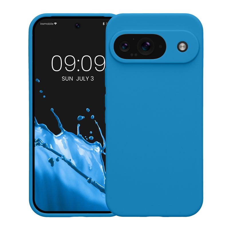 Laptop, Telefoane si Tablete - Telefoane mobile si accesorii - Accesorii Telefoane - Huse telefoane - Husa Kwmobile pentru Google Pixel 9, anti-alunecare, silicon, albastru recif - Infinity.ro