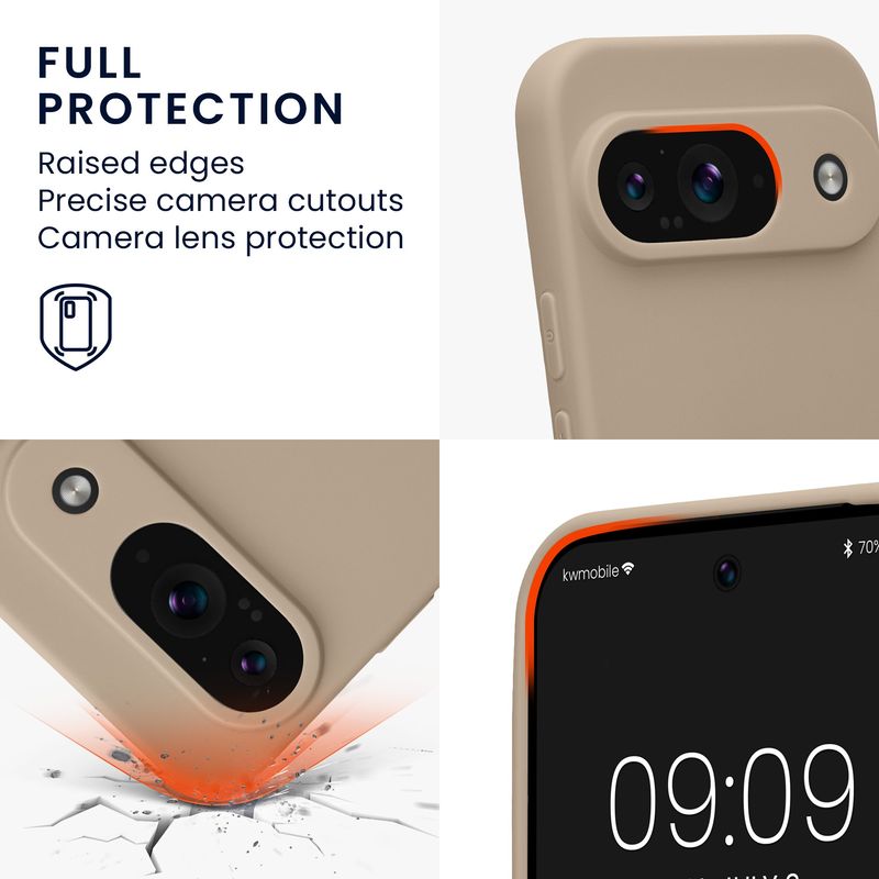 Laptop, Telefoane si Tablete - Telefoane mobile si accesorii - Accesorii Telefoane - Huse telefoane - Husa Kwmobile pentru Google Pixel 9, anti-alunecare, silicon, crem - Infinity.ro