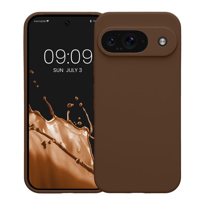 Laptop, Telefoane si Tablete - Telefoane mobile si accesorii - Accesorii Telefoane - Huse telefoane - Husa Kwmobile pentru Google Pixel 9, anti-alunecare, silicon, ciocolatiu - Infinity.ro