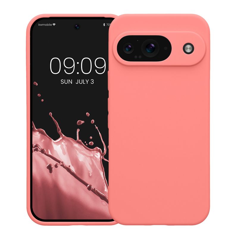 Laptop, Telefoane si Tablete - Telefoane mobile si accesorii - Accesorii Telefoane - Huse telefoane - Husa Kwmobile pentru Google Pixel 9, anti-alunecare, silicon, coral pastel - Infinity.ro