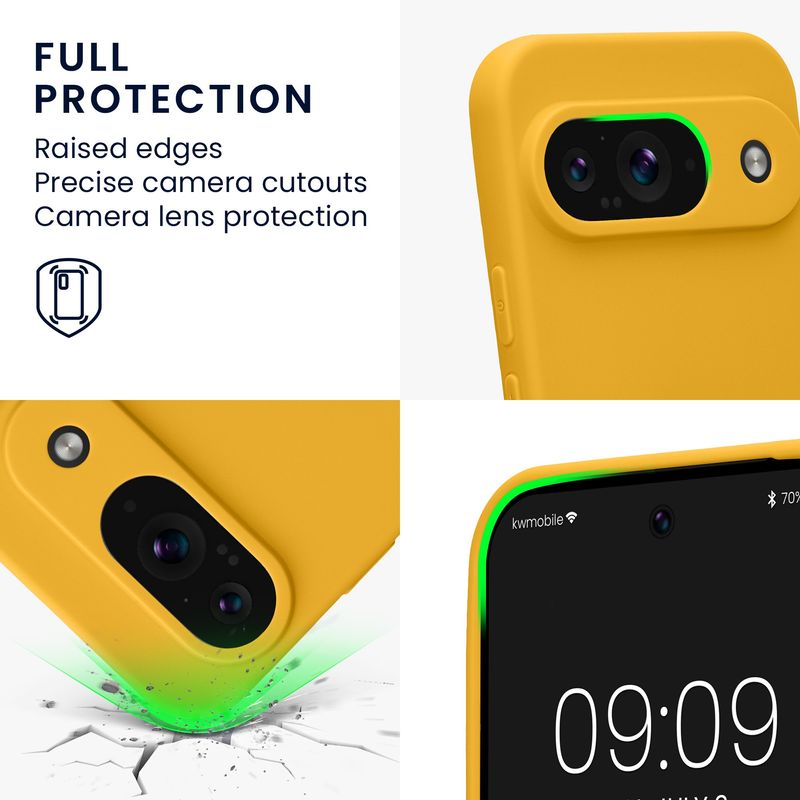 Laptop, Telefoane si Tablete - Telefoane mobile si accesorii - Accesorii Telefoane - Huse telefoane - Husa Kwmobile pentru Google Pixel 9, anti-alunecare, silicon, galben - Infinity.ro
