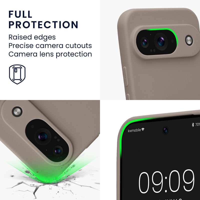 Laptop, Telefoane si Tablete - Telefoane mobile si accesorii - Accesorii Telefoane - Huse telefoane - Husa Kwmobile pentru Google Pixel 9, anti-alunecare, silicon, gri, bej - Infinity.ro