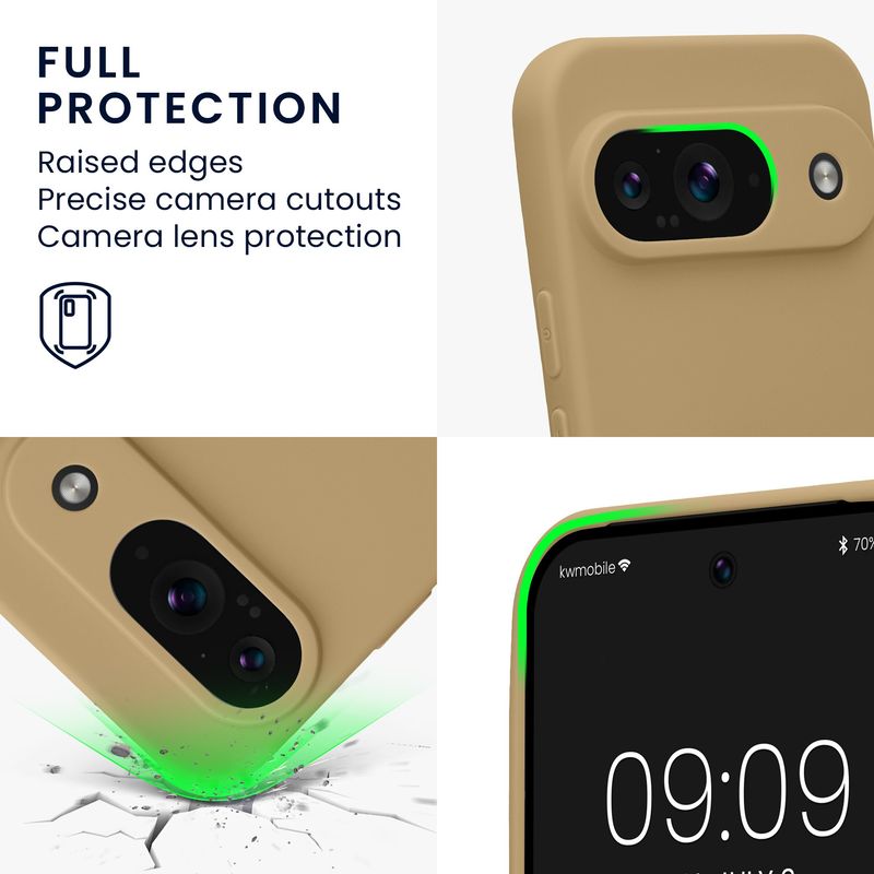 Laptop, Telefoane si Tablete - Telefoane mobile si accesorii - Accesorii Telefoane - Huse telefoane - Husa Kwmobile pentru Google Pixel 9, anti-alunecare, silicon, gri-maroniu - Infinity.ro