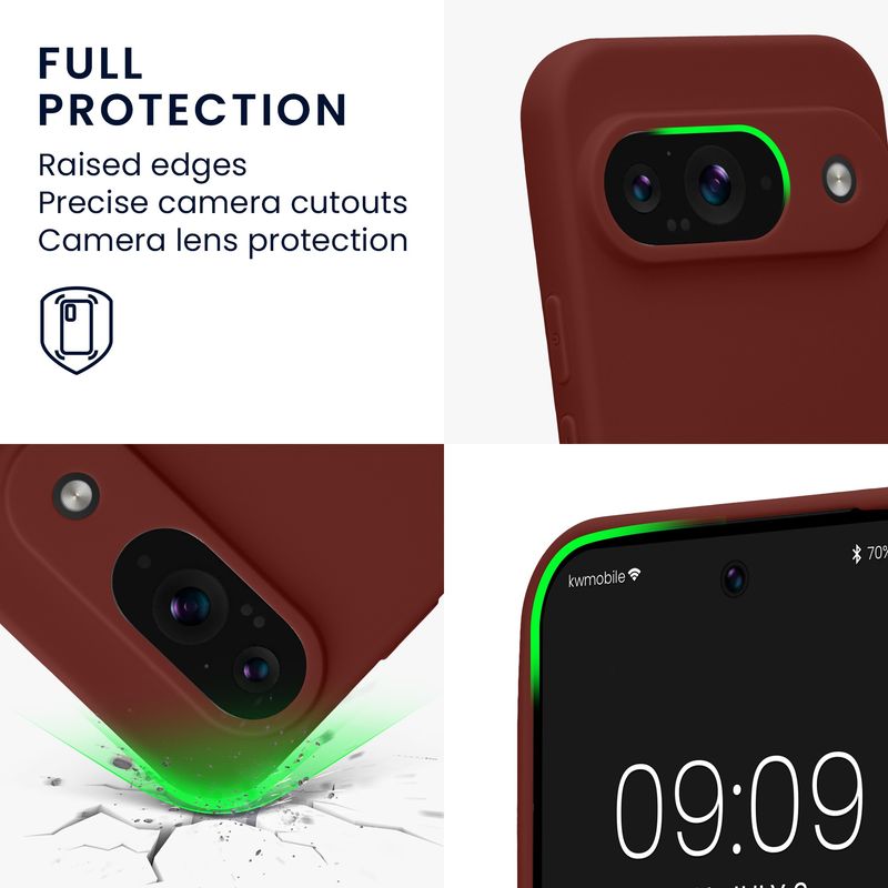 Laptop, Telefoane si Tablete - Telefoane mobile si accesorii - Accesorii Telefoane - Huse telefoane - Husa Kwmobile pentru Google Pixel 9, anti-alunecare, silicon, rosu aramiu - Infinity.ro