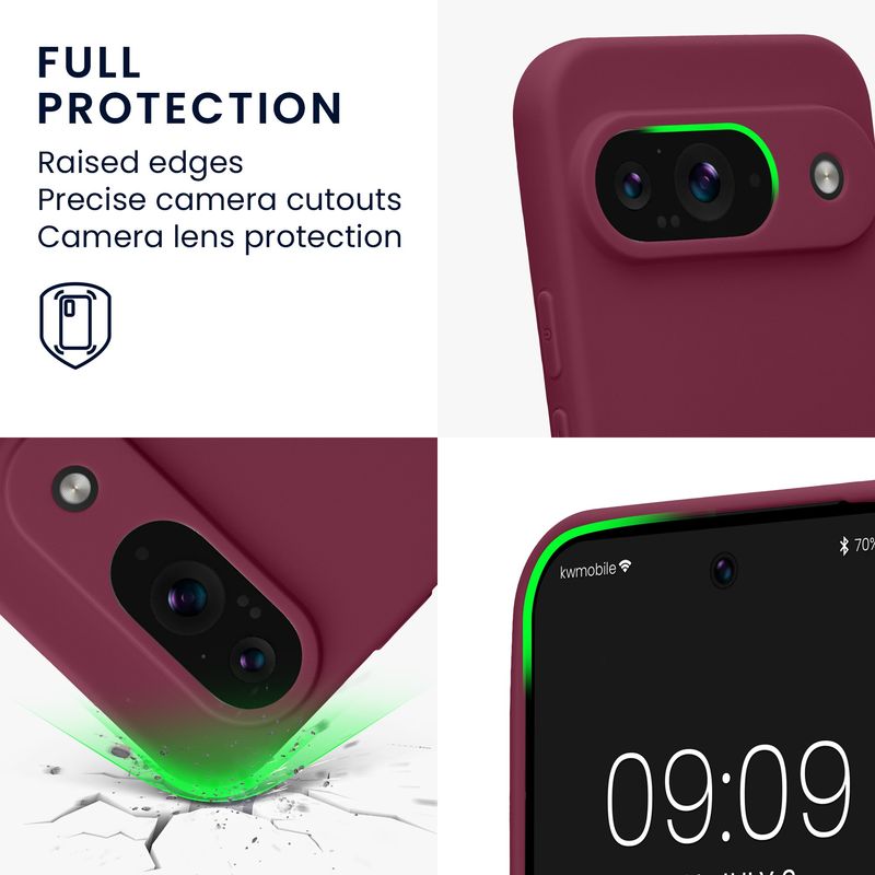Laptop, Telefoane si Tablete - Telefoane mobile si accesorii - Accesorii Telefoane - Huse telefoane - Husa Kwmobile pentru Google Pixel 9, anti-alunecare, silicon, mov magenta - Infinity.ro
