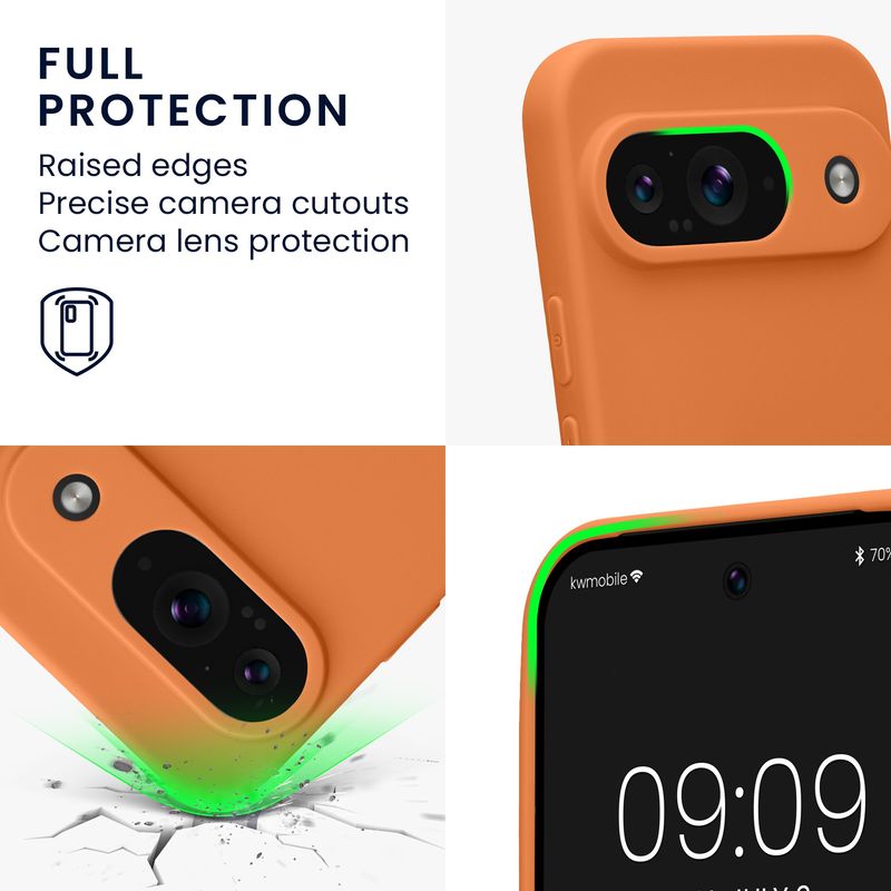 Laptop, Telefoane si Tablete - Telefoane mobile si accesorii - Accesorii Telefoane - Huse telefoane - Husa Kwmobile pentru Google Pixel 9, anti-alunecare, silicon, portocaliu - Infinity.ro