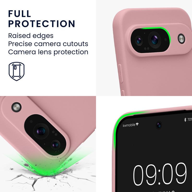 Laptop, Telefoane si Tablete - Telefoane mobile si accesorii - Accesorii Telefoane - Huse telefoane - Husa Kwmobile pentru Google Pixel 9, anti-alunecare, silicon, roz antic - Infinity.ro