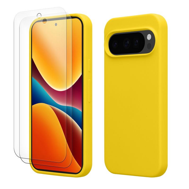 Laptop, Telefoane si Tablete - Telefoane mobile si accesorii - Accesorii Telefoane - Huse telefoane - Husa Kwmobile pentru Google Pixel 9/Pixel 9 Pro, anti-alunecare, sticla temperata, galben - Infinity.ro