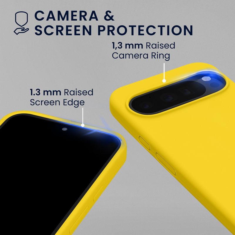 Laptop, Telefoane si Tablete - Telefoane mobile si accesorii - Accesorii Telefoane - Huse telefoane - Husa Kwmobile pentru Google Pixel 9/Pixel 9 Pro, anti-alunecare, sticla temperata, galben - Infinity.ro