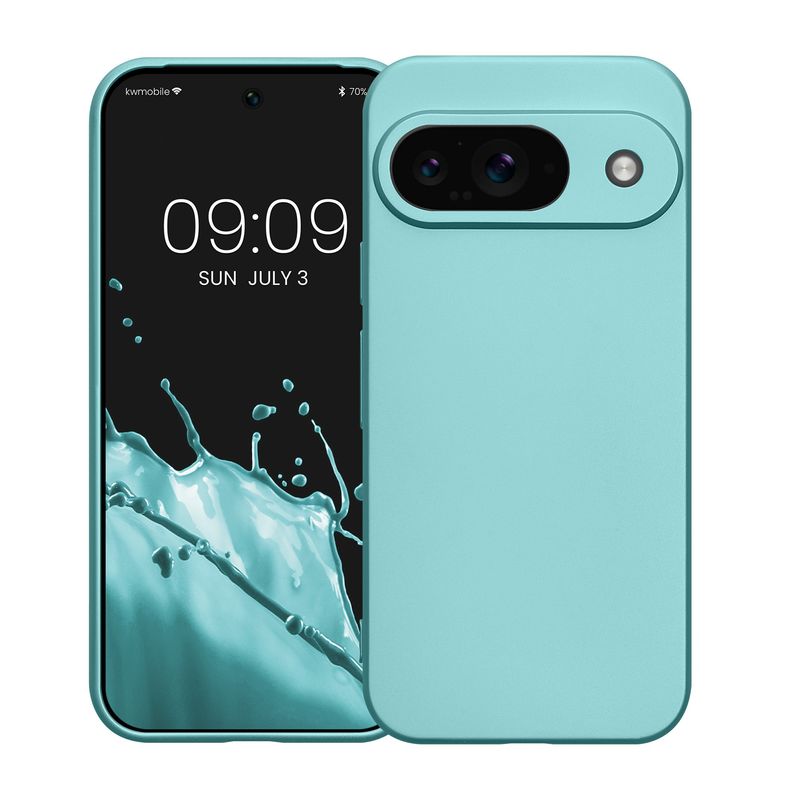 Laptop, Telefoane si Tablete - Telefoane mobile si accesorii - Accesorii Telefoane - Huse telefoane - Husa Kwmobile pentru Google Pixel 9, anti-alunecare, silicon, verde menta - Infinity.ro