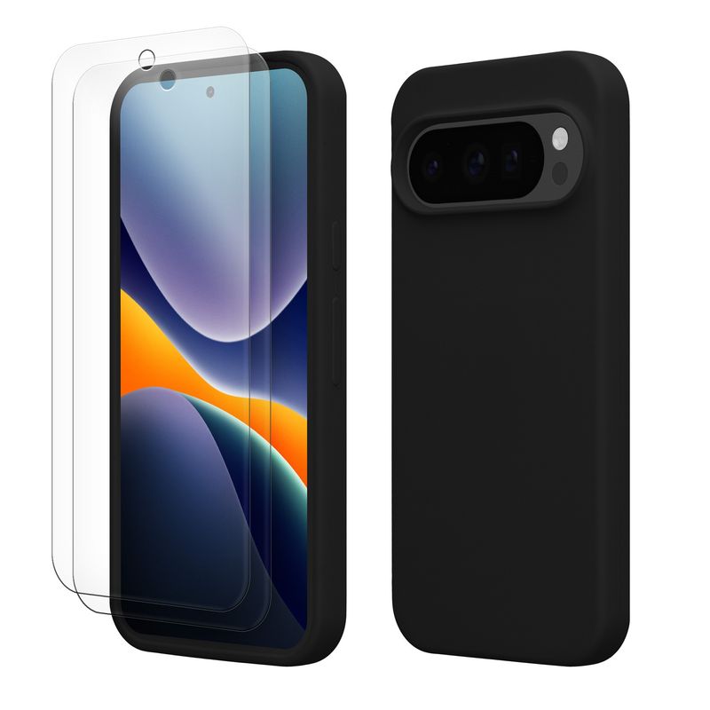 Laptop, Telefoane si Tablete - Telefoane mobile si accesorii - Accesorii Telefoane - Huse telefoane - Husa Kwmobile pentru Google Pixel 9/Pixel 9 Pro, anti-alunecare, sticla temperata, negru - Infinity.ro