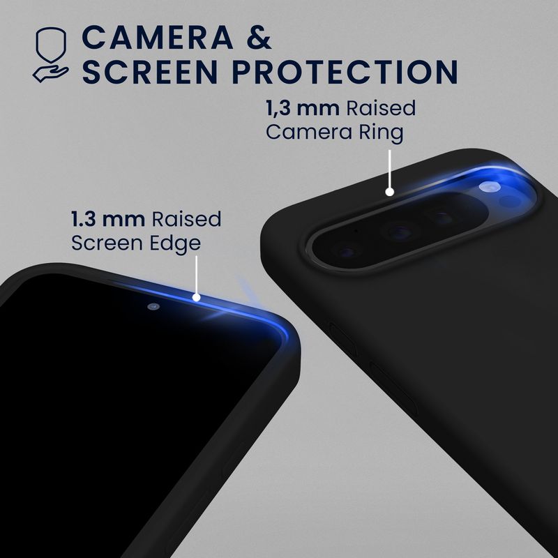 Laptop, Telefoane si Tablete - Telefoane mobile si accesorii - Accesorii Telefoane - Huse telefoane - Husa Kwmobile pentru Google Pixel 9/Pixel 9 Pro, anti-alunecare, sticla temperata, negru - Infinity.ro