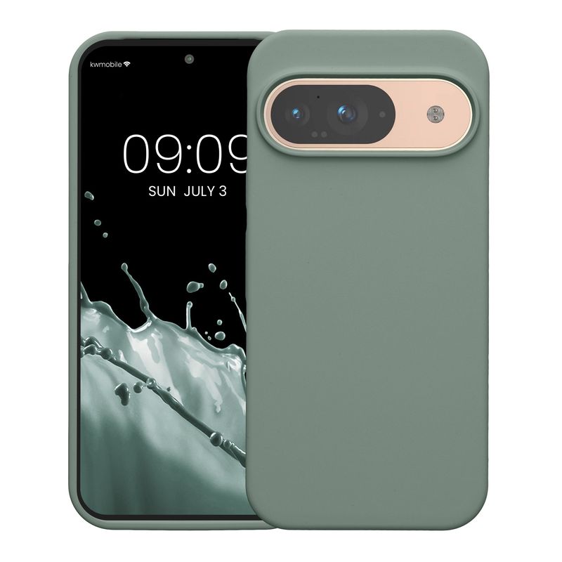 Laptop, Telefoane si Tablete - Telefoane mobile si accesorii - Accesorii Telefoane - Huse telefoane - Husa Kwmobile pentru Google Pixel 9/Pixel 9 Pro, incarcare wireless, silicon, verde - Infinity.ro