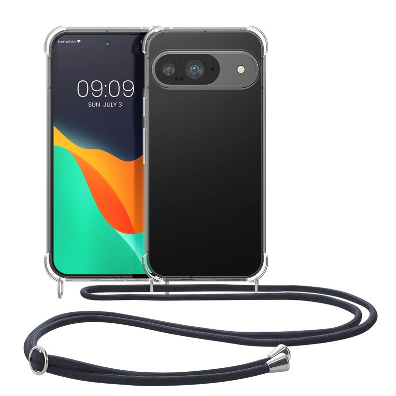 Laptop, Telefoane si Tablete - Telefoane mobile si accesorii - Accesorii Telefoane - Huse telefoane - Husa Kwmobile pentru Google Pixel 9/Pixel 9 Pro, protectie la socuri, TPU, gri, transparent - Infinity.ro