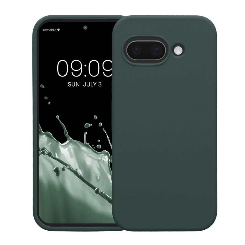 Laptop, Telefoane si Tablete - Telefoane mobile si accesorii - Accesorii Telefoane - Huse telefoane - Husa Kwmobile pentru Google Pixel 9a, anti-alunecare, anti-amprenta, silicon, verde muschi - Infinity.ro