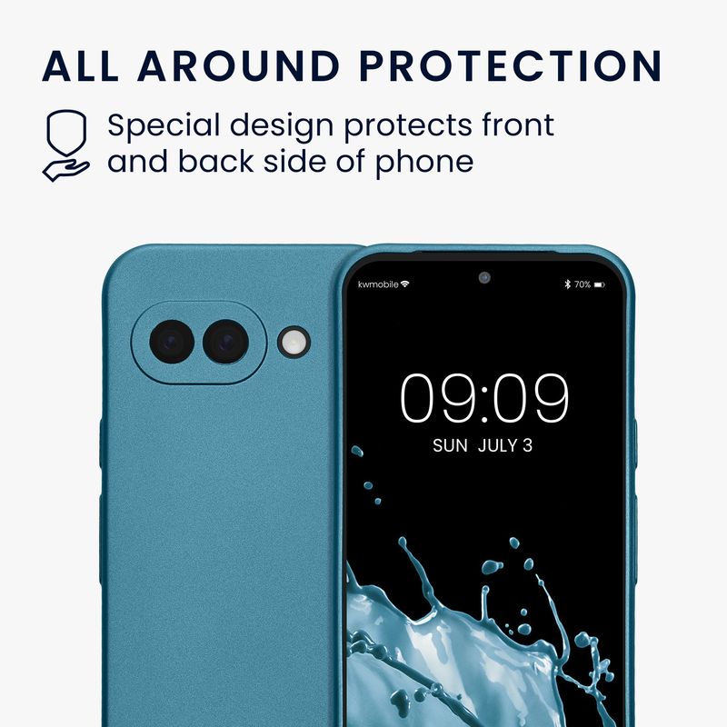 Laptop, Telefoane si Tablete - Telefoane mobile si accesorii - Accesorii Telefoane - Huse telefoane - Husa Kwmobile pentru Google Pixel 9a, anti-alunecare, protectie la zgarieturi, silicon, albastru - Infinity.ro