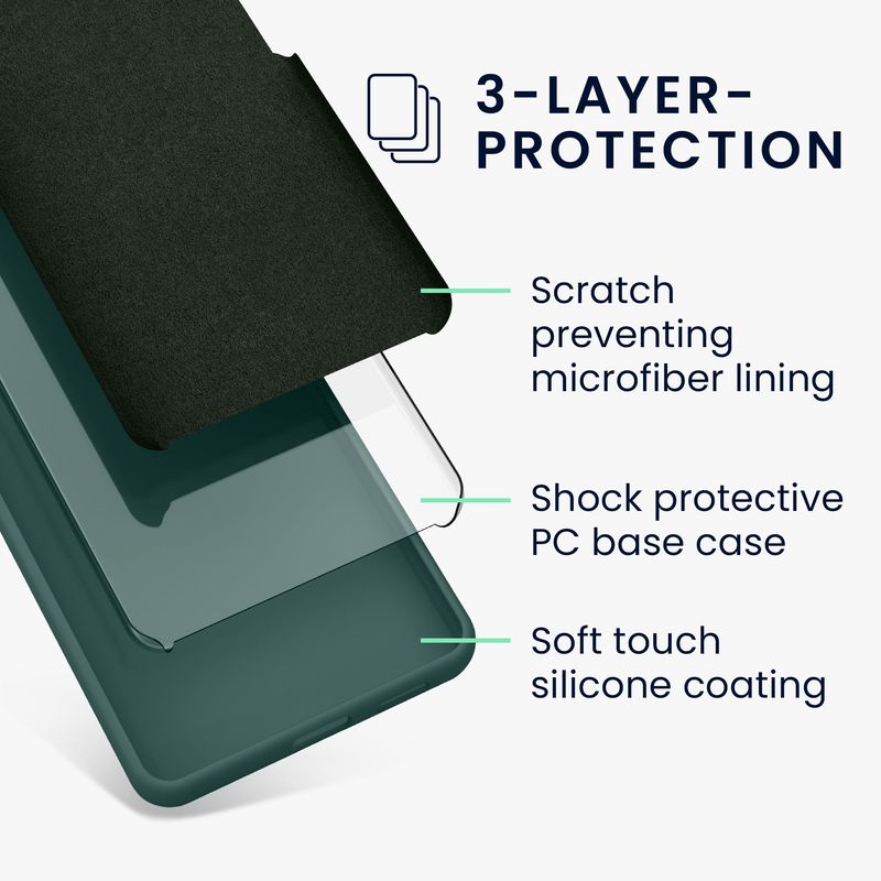Laptop, Telefoane si Tablete - Telefoane mobile si accesorii - Accesorii Telefoane - Huse telefoane - Husa Kwmobile pentru Google Pixel 9a, anti-alunecare, anti-amprenta, silicon, verde padure - Infinity.ro