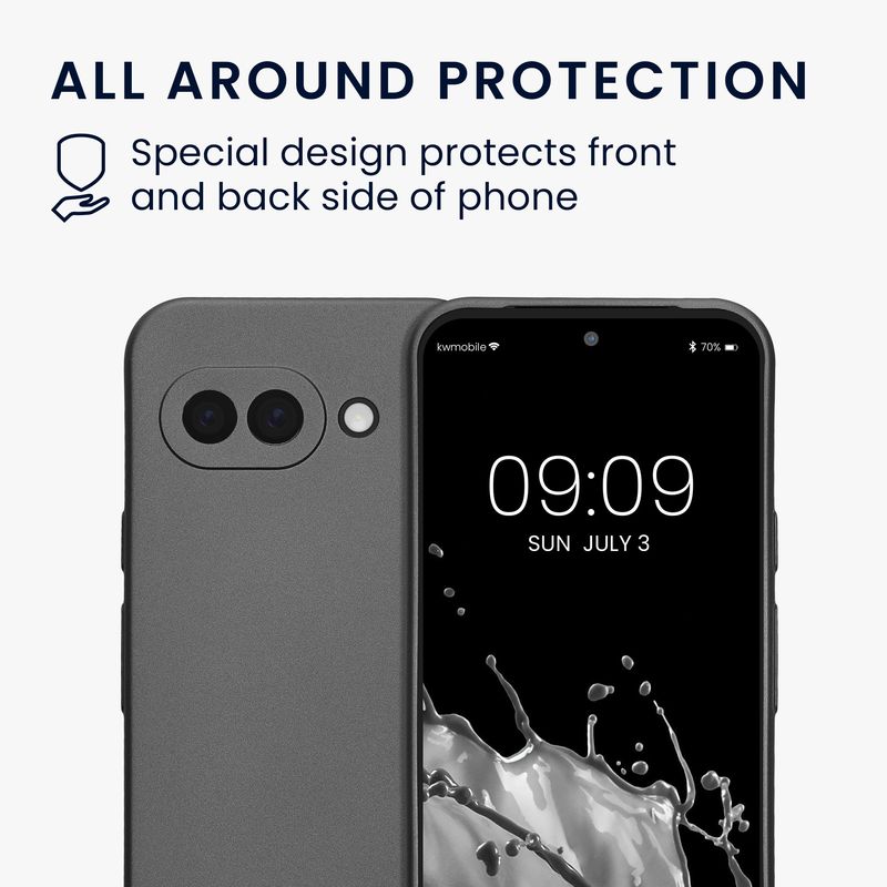 Laptop, Telefoane si Tablete - Telefoane mobile si accesorii - Accesorii Telefoane - Huse telefoane - Husa Kwmobile pentru Google Pixel 9a, anti-alunecare, protectie la zgarieturi, silicon, gri - Infinity.ro
