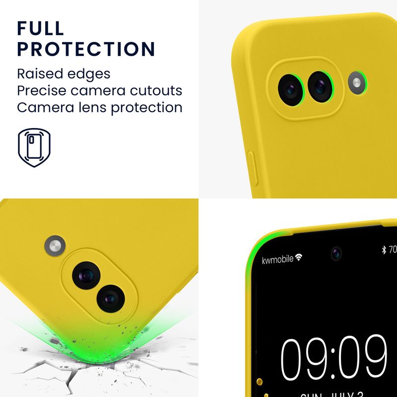 Laptop, Telefoane si Tablete - Telefoane mobile si accesorii - Accesorii Telefoane - Huse telefoane - Husa Kwmobile pentru Google Pixel 9a, anti-alunecare, protectie la zgarieturi, silicon, galben - Infinity.ro