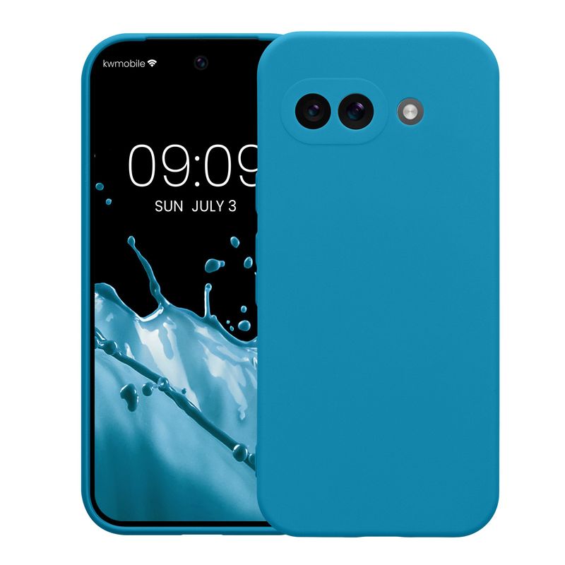 Laptop, Telefoane si Tablete - Telefoane mobile si accesorii - Accesorii Telefoane - Huse telefoane - Husa Kwmobile pentru Google Pixel 9a, anti-alunecare, silicon, albastru caraibian - Infinity.ro