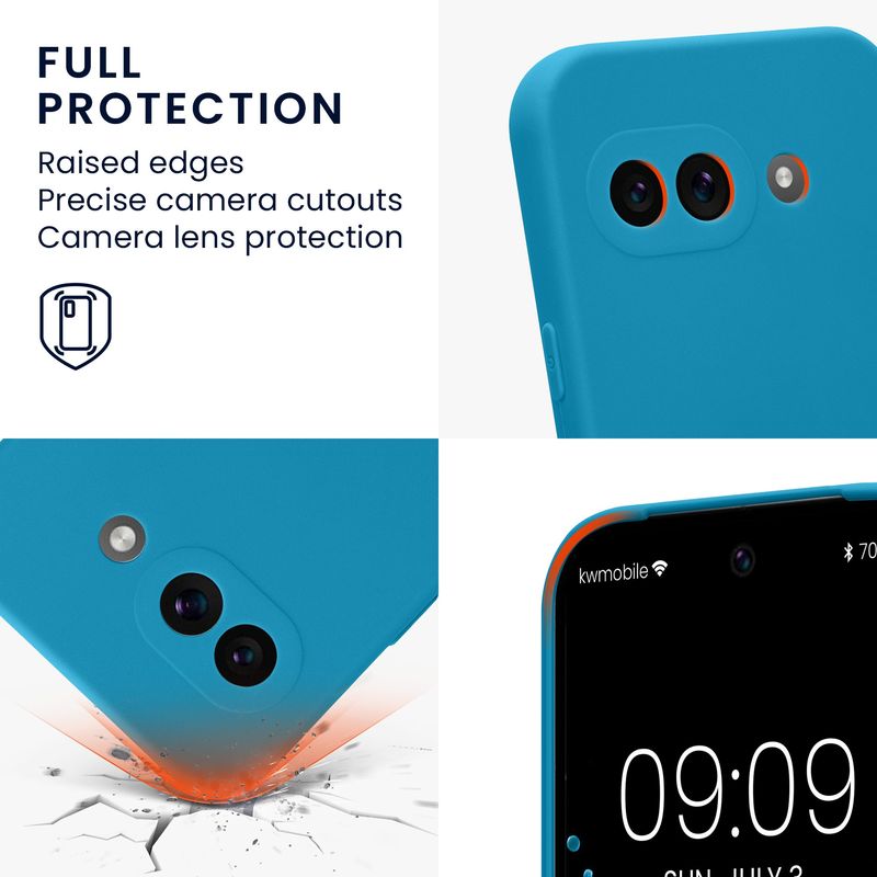 Laptop, Telefoane si Tablete - Telefoane mobile si accesorii - Accesorii Telefoane - Huse telefoane - Husa Kwmobile pentru Google Pixel 9a, anti-alunecare, silicon, albastru caraibian - Infinity.ro