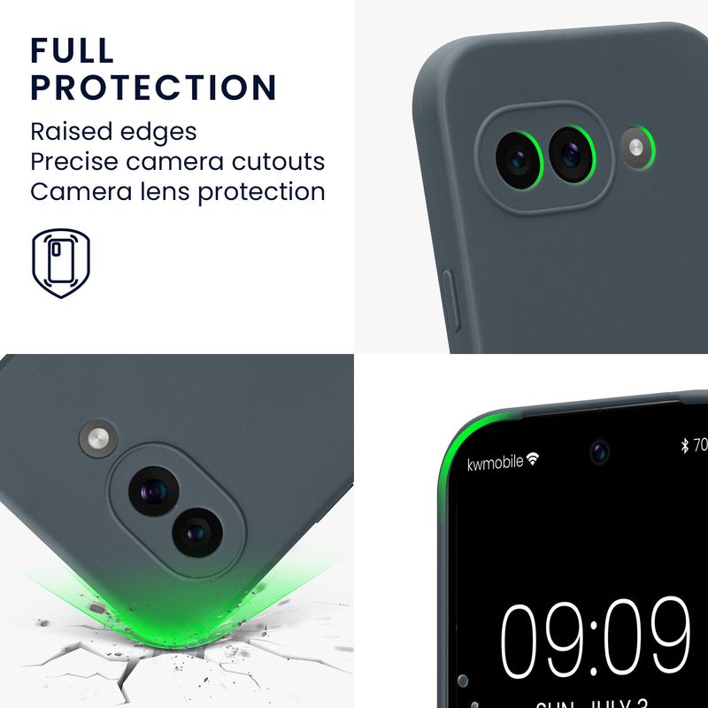 Laptop, Telefoane si Tablete - Telefoane mobile si accesorii - Accesorii Telefoane - Huse telefoane - Husa Kwmobile pentru Google Pixel 9a, anti-alunecare, silicon, ardezie inchisa - Infinity.ro