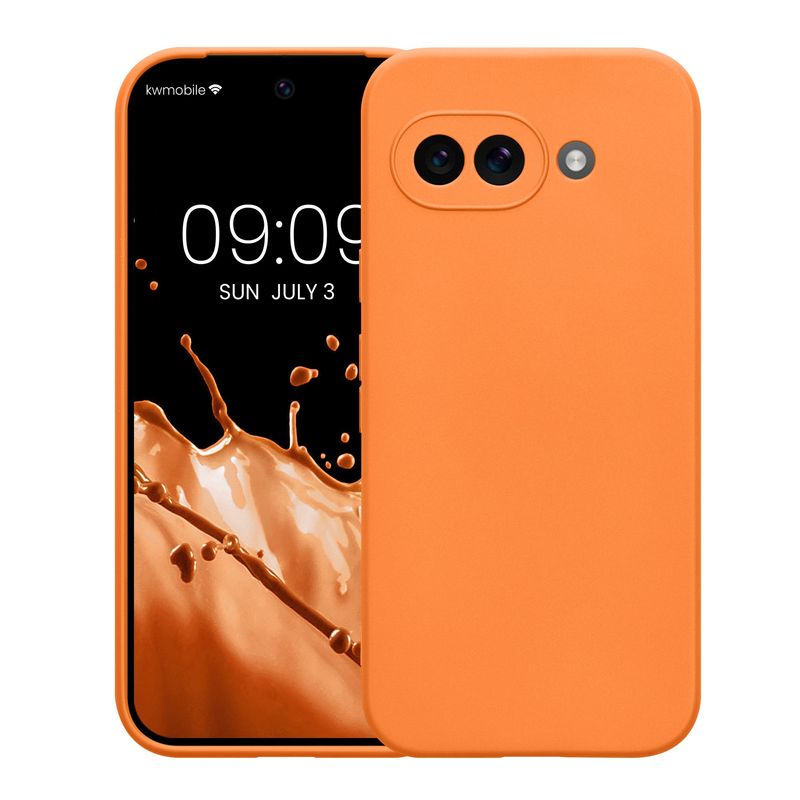 Laptop, Telefoane si Tablete - Telefoane mobile si accesorii - Accesorii Telefoane - Huse telefoane - Husa Kwmobile pentru Google Pixel 9a, anti-alunecare, protectie la zgarieturi, silicon, portocaliu - Infinity.ro