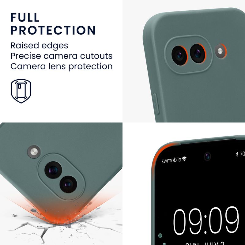 Laptop, Telefoane si Tablete - Telefoane mobile si accesorii - Accesorii Telefoane - Huse telefoane - Husa Kwmobile pentru Google Pixel 9a, anti-alunecare, silicon, albastru verzui - Infinity.ro