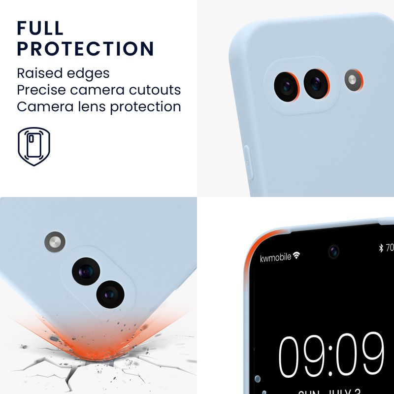 Laptop, Telefoane si Tablete - Telefoane mobile si accesorii - Accesorii Telefoane - Huse telefoane - Husa Kwmobile pentru Google Pixel 9a, anti-alunecare, silicon, albastru deschis mat - Infinity.ro