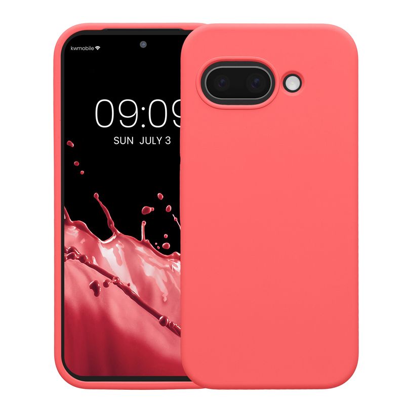 Laptop, Telefoane si Tablete - Telefoane mobile si accesorii - Accesorii Telefoane - Huse telefoane - Husa Kwmobile pentru Google Pixel 9a, anti-alunecare, silicon, coral neon - Infinity.ro