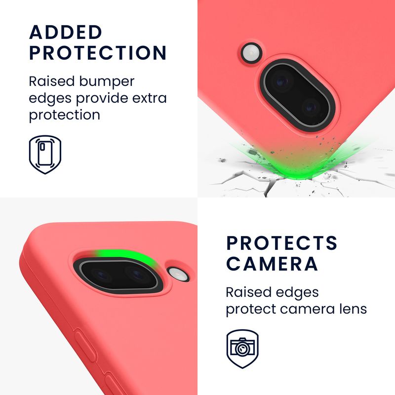 Laptop, Telefoane si Tablete - Telefoane mobile si accesorii - Accesorii Telefoane - Huse telefoane - Husa Kwmobile pentru Google Pixel 9a, anti-alunecare, silicon, coral neon - Infinity.ro