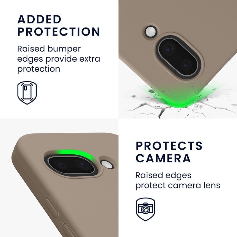 Laptop, Telefoane si Tablete - Telefoane mobile si accesorii - Accesorii Telefoane - Huse telefoane - Husa Kwmobile pentru Google Pixel 9a, anti-alunecare, silicon, gri, bej - Infinity.ro