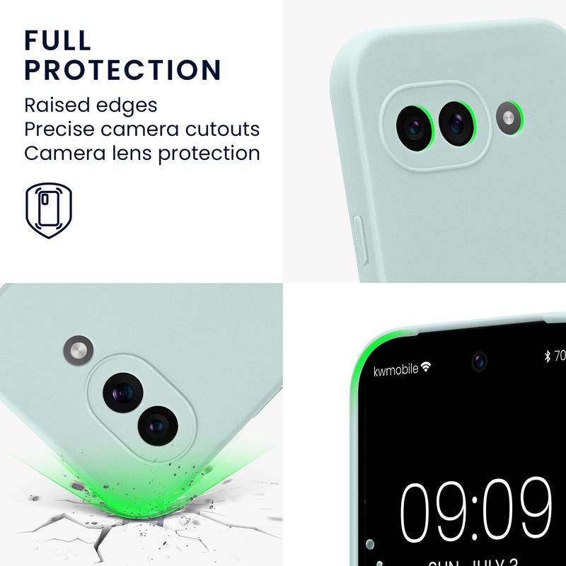 Laptop, Telefoane si Tablete - Telefoane mobile si accesorii - Accesorii Telefoane - Huse telefoane - Husa Kwmobile pentru Google Pixel 9a, anti-alunecare, silicon, menta rece - Infinity.ro