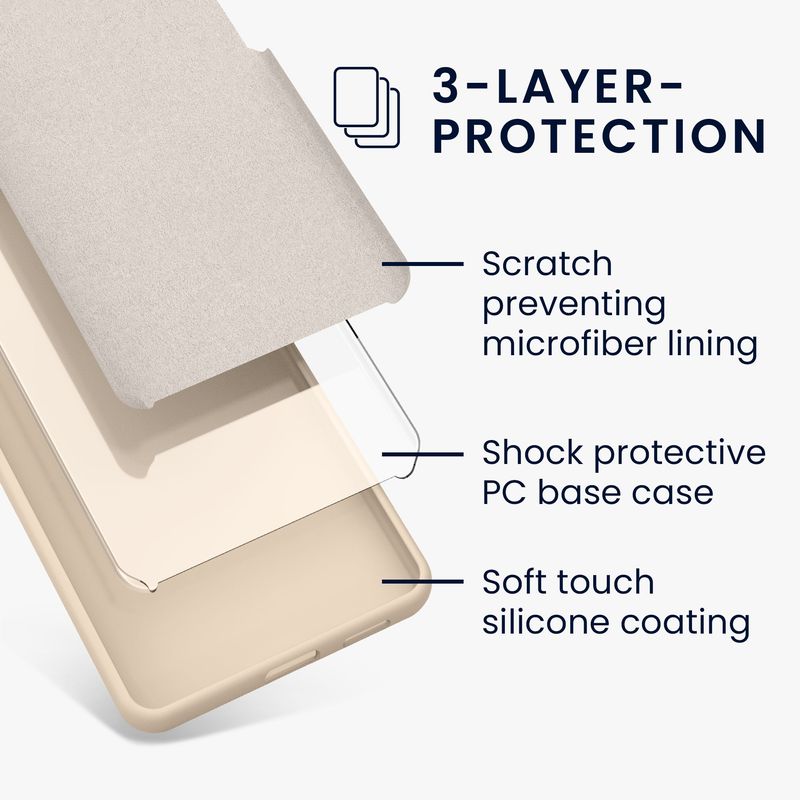Laptop, Telefoane si Tablete - Telefoane mobile si accesorii - Accesorii Telefoane - Huse telefoane - Husa Kwmobile pentru Google Pixel 9a, anti-alunecare, silicon, crem - Infinity.ro