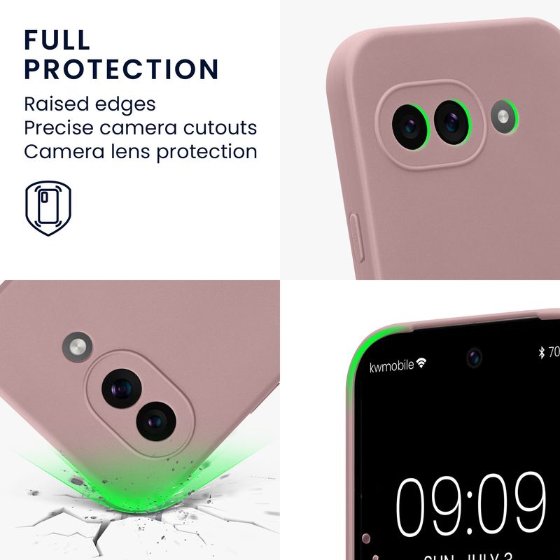 Laptop, Telefoane si Tablete - Telefoane mobile si accesorii - Accesorii Telefoane - Huse telefoane - Husa Kwmobile pentru Google Pixel 9a, anti-alunecare, silicon, lila nud - Infinity.ro