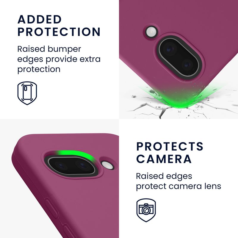 Laptop, Telefoane si Tablete - Telefoane mobile si accesorii - Accesorii Telefoane - Huse telefoane - Husa Kwmobile pentru Google Pixel 9a, anti-alunecare, silicon, mov magenta - Infinity.ro