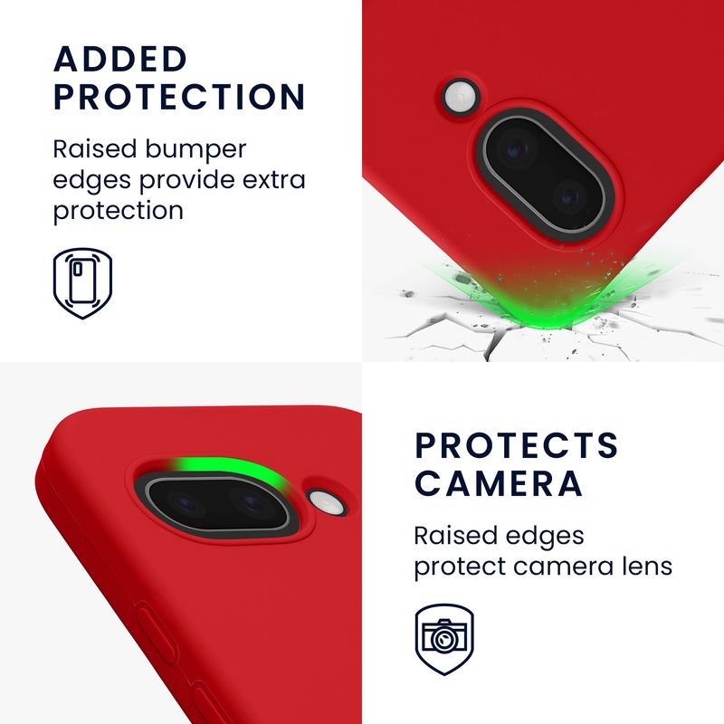 Laptop, Telefoane si Tablete - Telefoane mobile si accesorii - Accesorii Telefoane - Huse telefoane - Husa Kwmobile pentru Google Pixel 9a, anti-alunecare, silicon, rosu cires - Infinity.ro